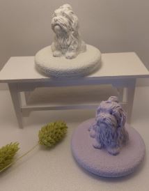 3oz) Plaster Dog Lid - Blue / Green / Violet / Pink - Atelier Detail View 2