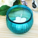 Candle Glass Container Pumpkin - Blue 180ml - Sydney Byulnimassi Artisan Craft Supplies