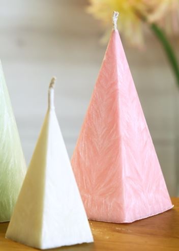 Finished Geometric Pentagonal Pyramid Candle Showcase