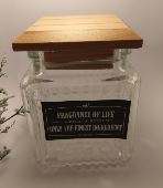 Striped Wood Square (Large)( with Lid )500ml - Atelier Detail View 1