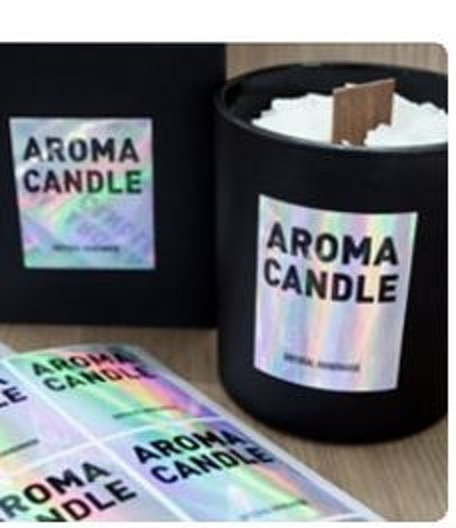 Hologram Sticker ST-8 Aroma Candle (1 Sheet / 8 pcs) - Sydney Byulnimassi Artisan Craft Supplies