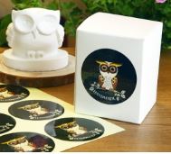 Owl Sticker (Black) (1 Sheet / 8 pcs) - Atelier Detail View 1