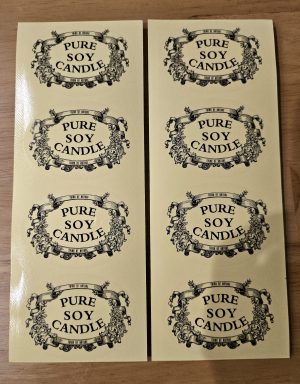 Sticker ST-04 Clear Pure Soy Candle Antique Black - Atelier Detail View 2