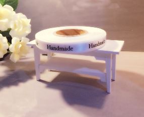 Ribbon-White Print (Handmade)10mm (20Yd) - Atelier Detail View 1