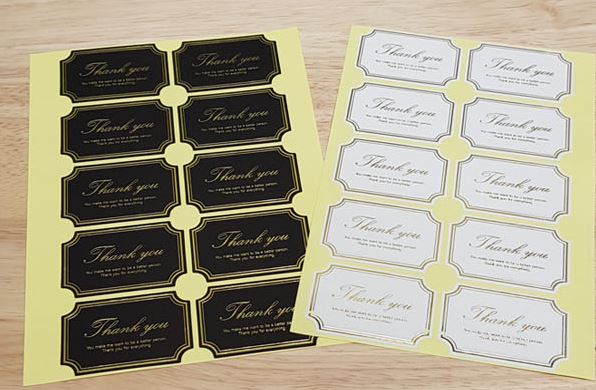 Thank You Sticker 10 pcs per Sheet (Black & White) - Atelier Detail View 4