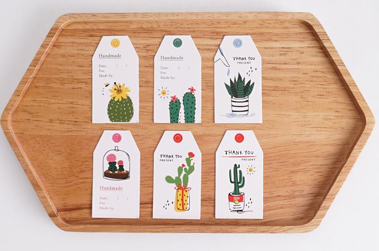 Cactus Tag Label 6 Piece Set - Atelier Detail View 2
